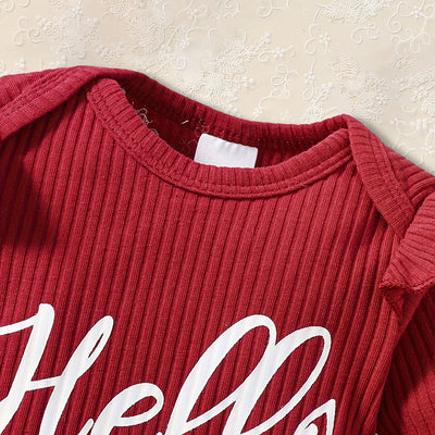 Newborn Baby Girl “Hello I’m New Here” Romper Set