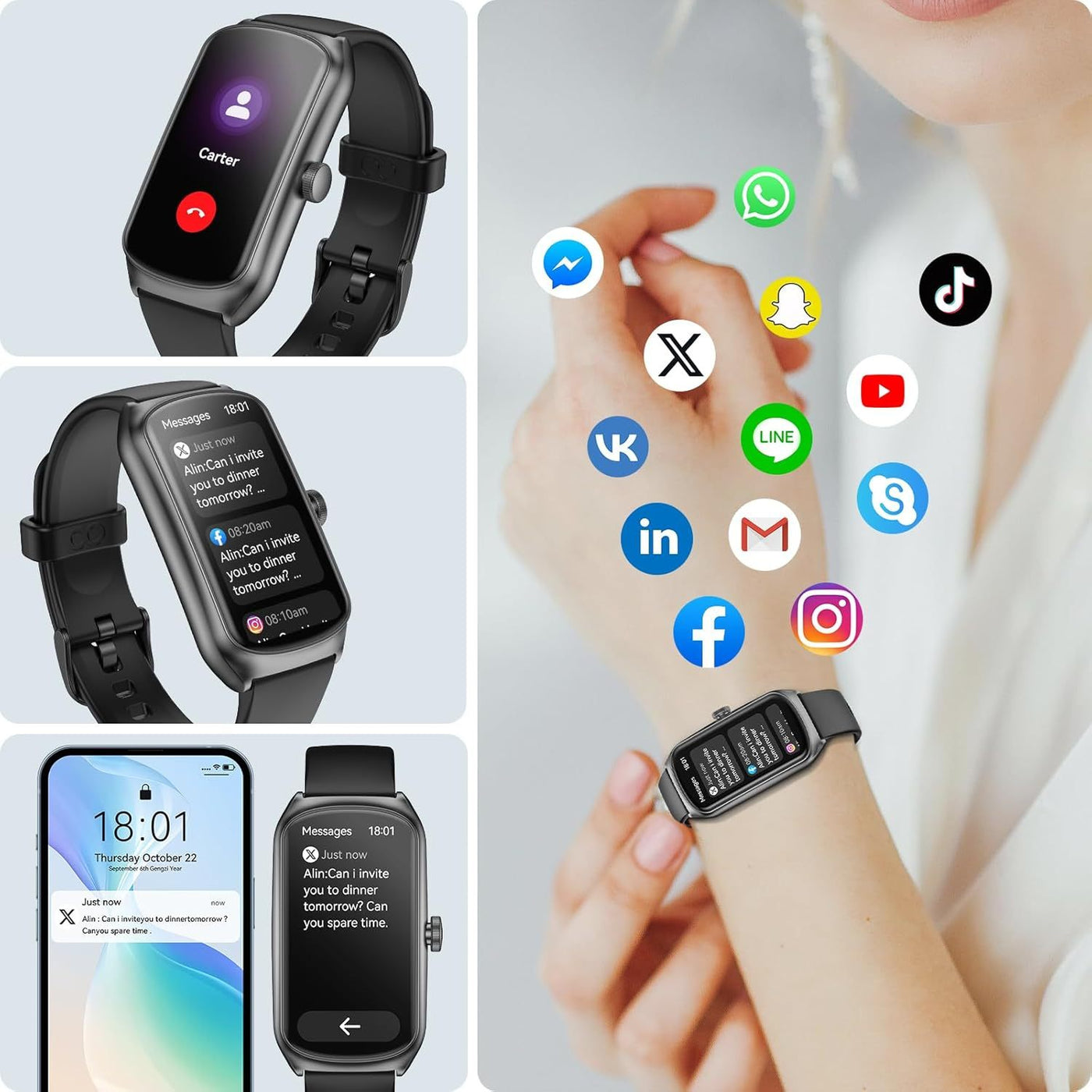 AMOLED Unisex Fitness Smartwatch