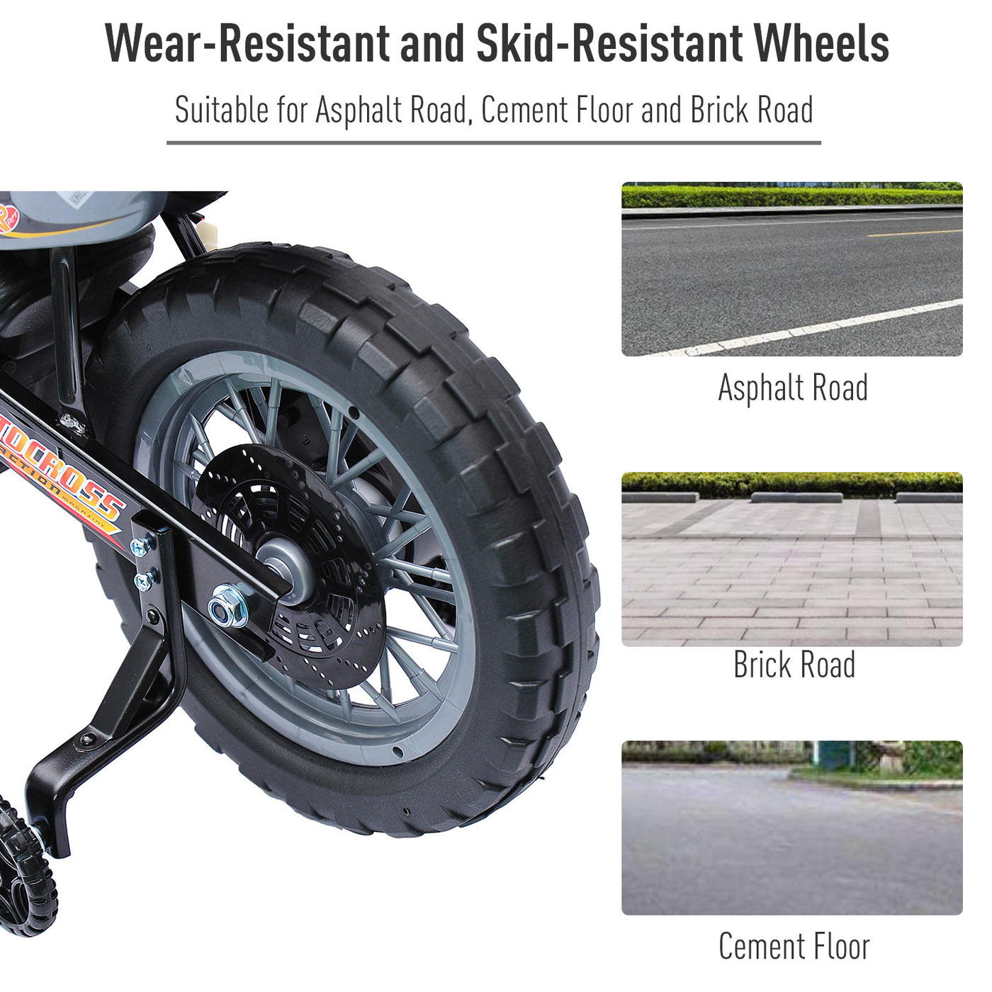 Kids 6V Electric Ride-On Motorcycle with Training Wheels