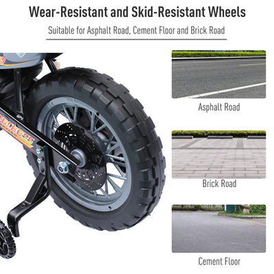Kids 6V Electric Ride-On Motorcycle with Training Wheels