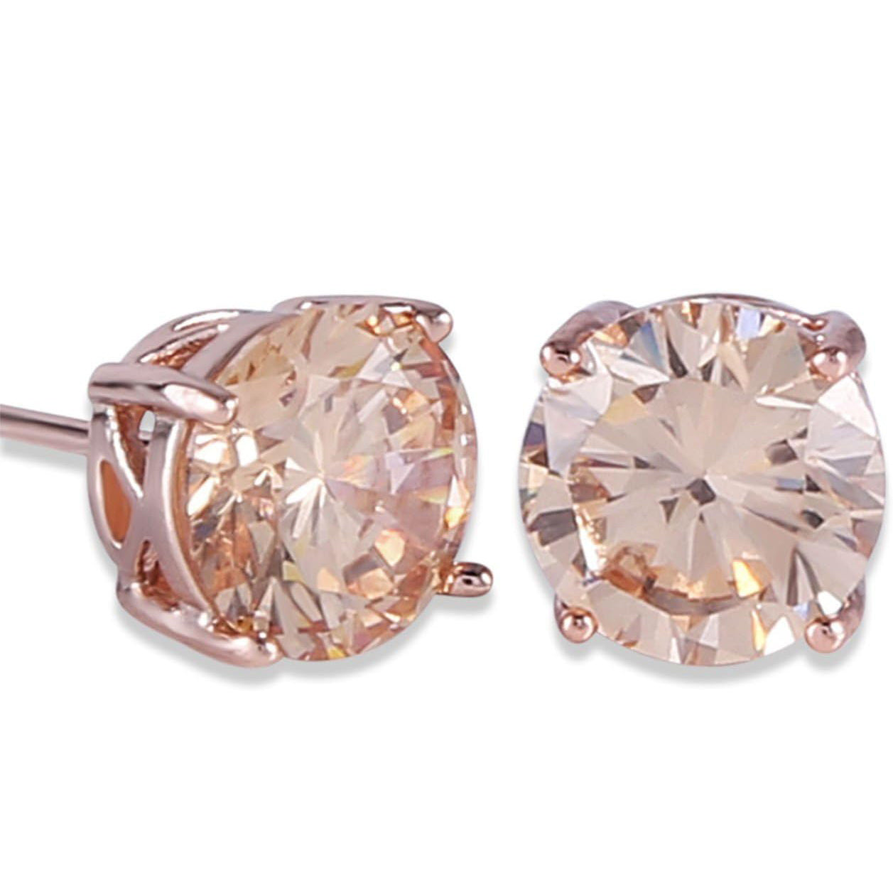 Rose Gold Citrine Stud Earrings