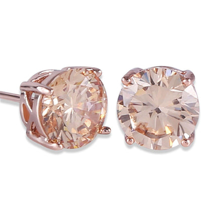 Rose Gold Citrine Stud Earrings