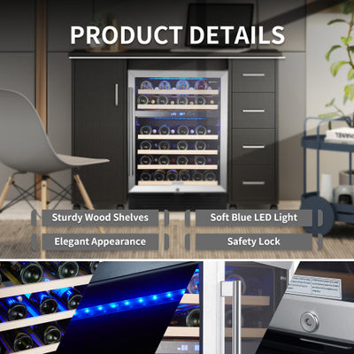 24" Dual Zone Wine Refrigerator (46 Bottles)