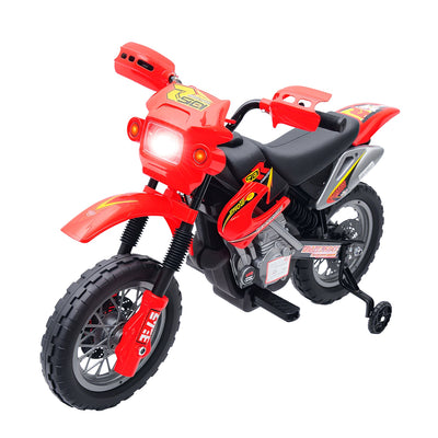 Kids 6V Electric Ride-On Motorcycle with Training Wheels