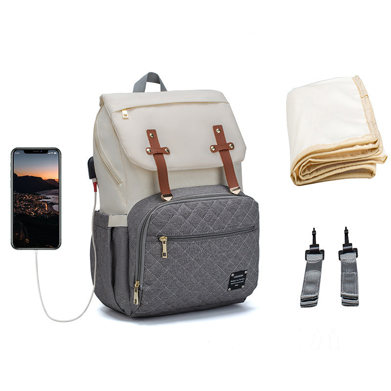 LEQUEEN Large Capacity Multifunctional Diaper Bag