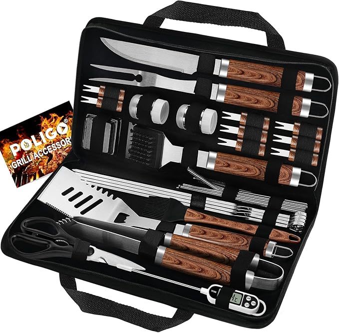 POLIGO 29-Piece Stainless Steel BBQ Tool Set