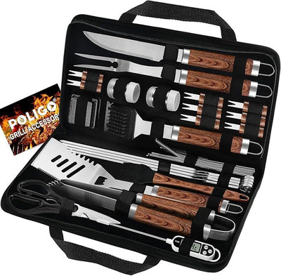 POLIGO 29-Piece Stainless Steel BBQ Tool Set