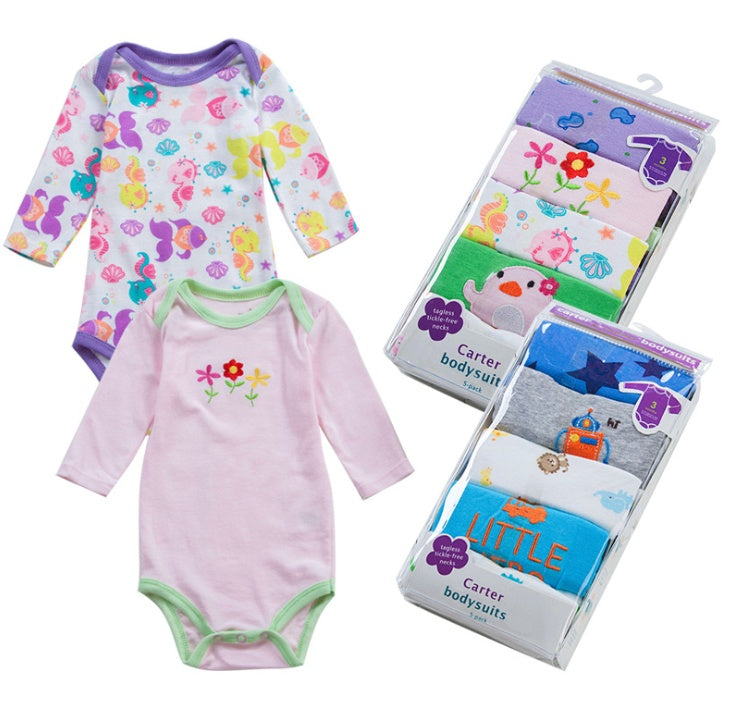 Long-Sleeve Triangle Cotton Baby Onesie