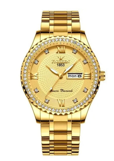 Men’s Waterproof Gold Stainless Steel Watch