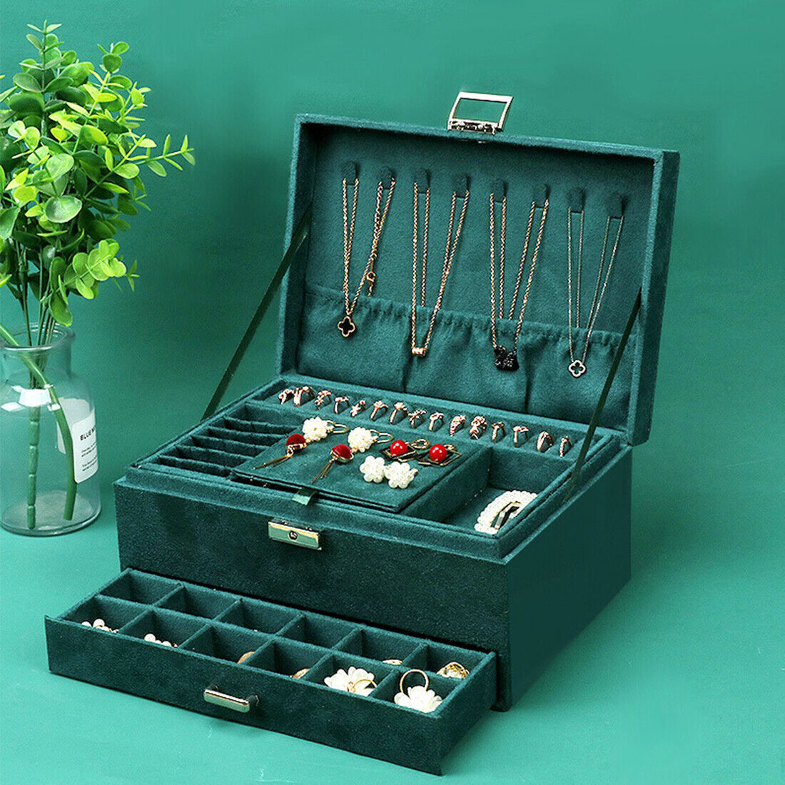 3-Layer Grey Jewellery Storage Box