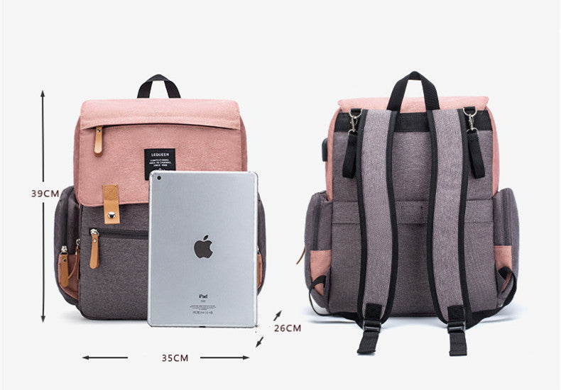 LEQUEEN Large Capacity Multifunctional Diaper Bag