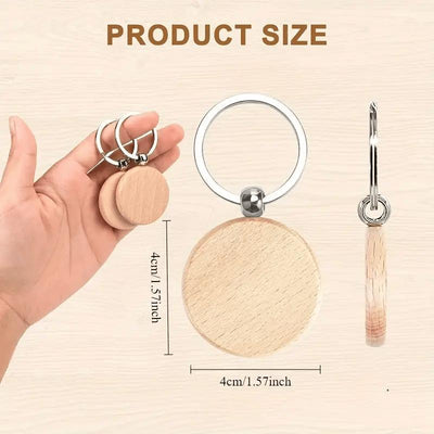 30-Piece Wooden Keychain Set