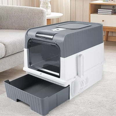 Grey Large Cat Litter Box
