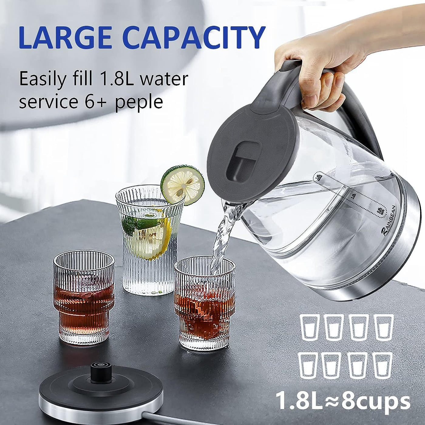 Glass Electric Kettle with LED Light