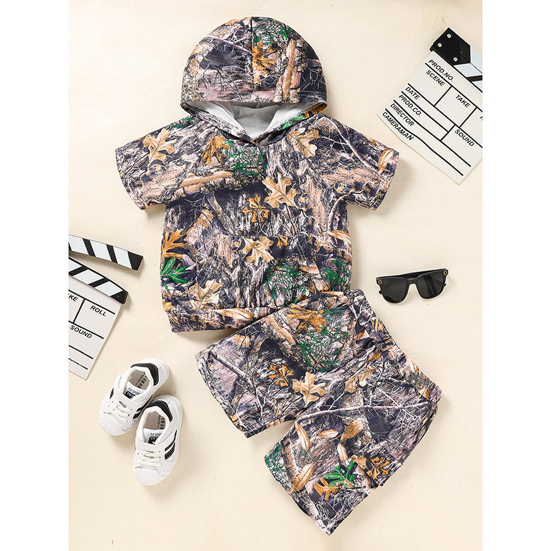 Toddler Camo Hoodie & Shorts Set Boys