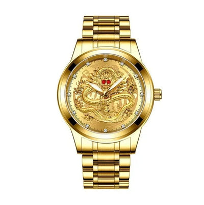 Men’s Gold Diamond Quartz Stainless Steel Watch