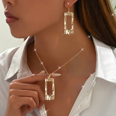 Lxalry Gold-Toned Geometric Jewelry Set