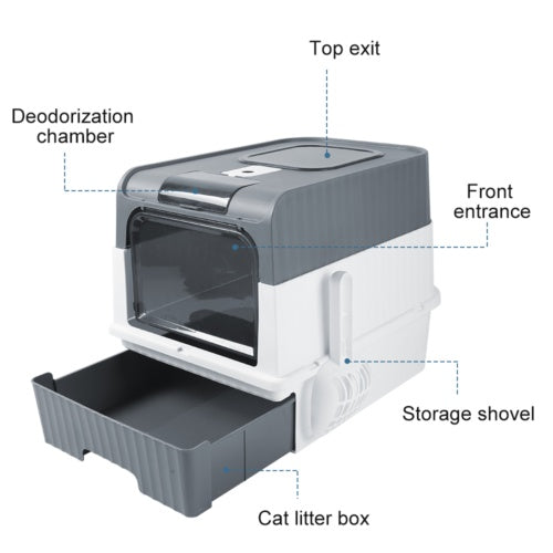 Grey Large Cat Litter Box