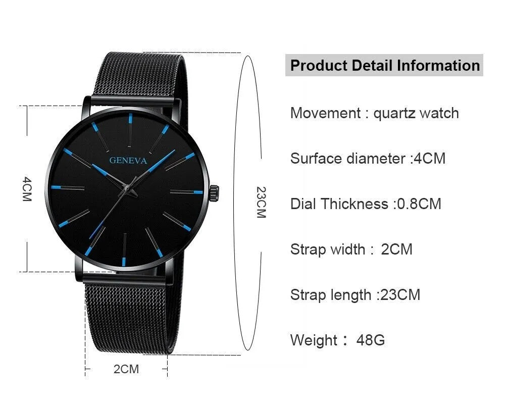 Men’s Waterproof Stainless Steel Quartz Watch