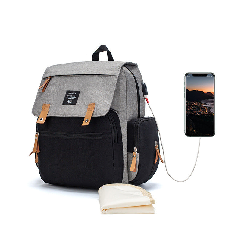 LEQUEEN Large Capacity Multifunctional Diaper Bag