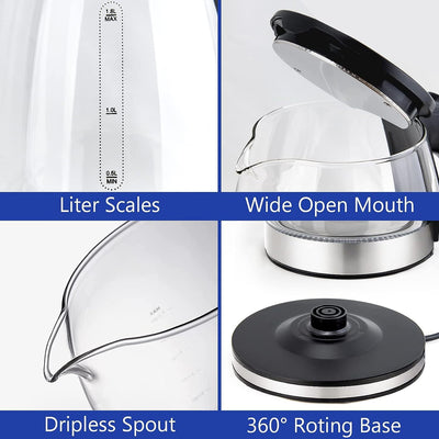 Glass Electric Kettle with LED Light
