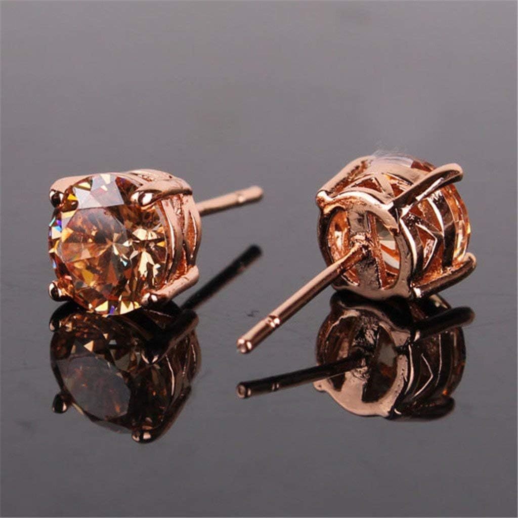 Rose Gold Citrine Stud Earrings