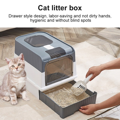 Grey Large Cat Litter Box