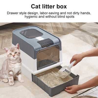 Grey Large Cat Litter Box