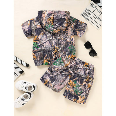 Toddler Camo Hoodie & Shorts Set Boys