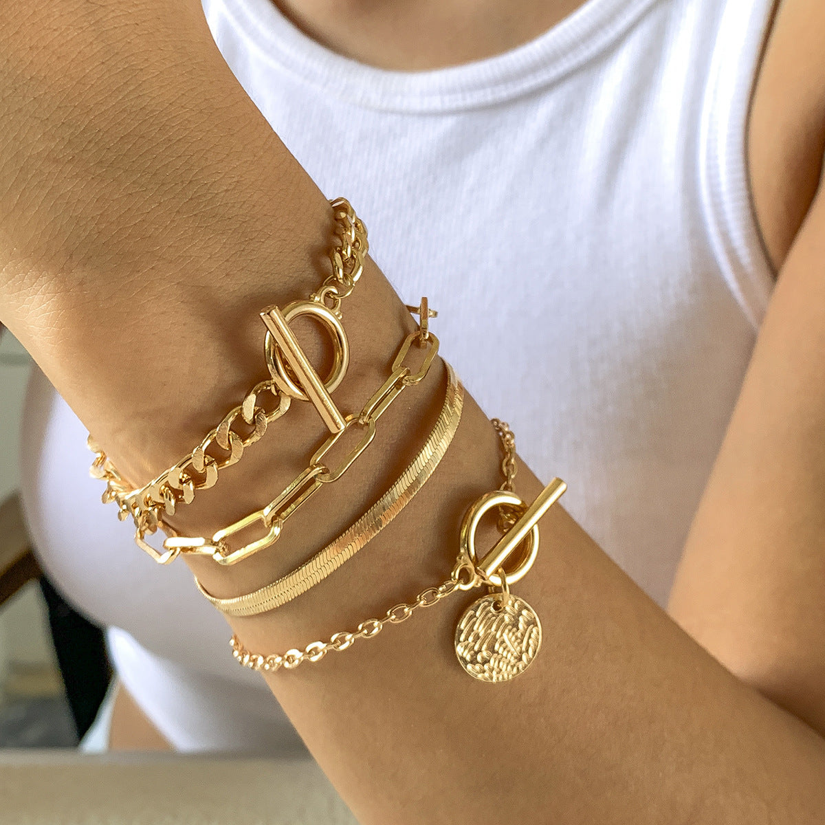 Metal Snake Bone Chain Bracelet