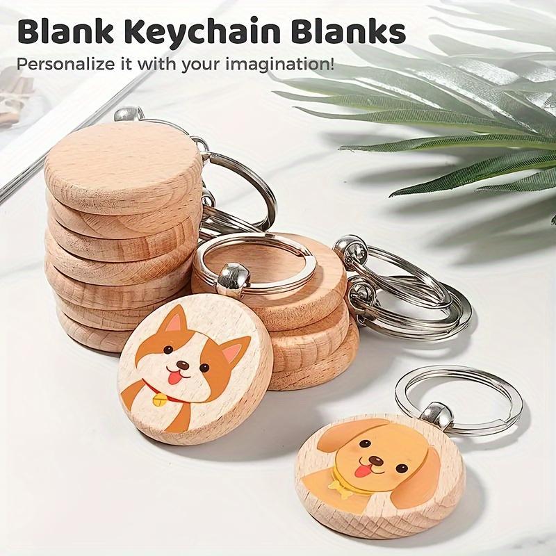 30-Piece Wooden Keychain Set