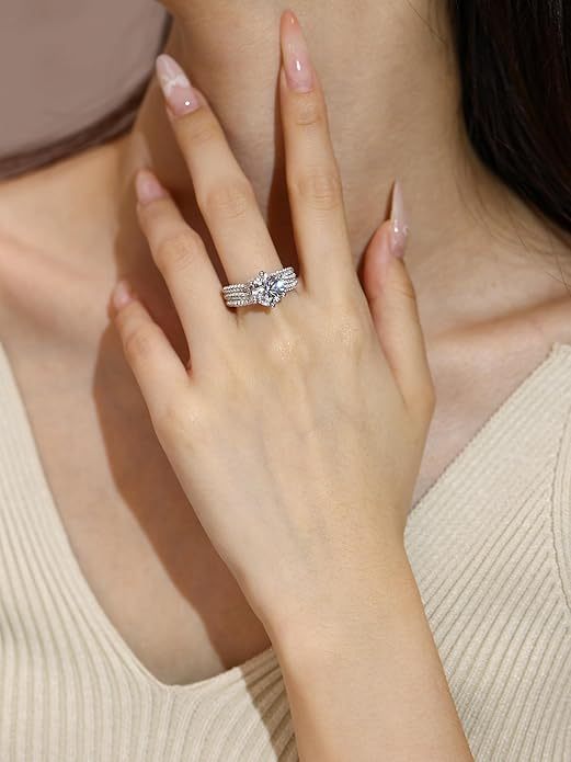 5ct Moissanite Engagement Ring for Women
