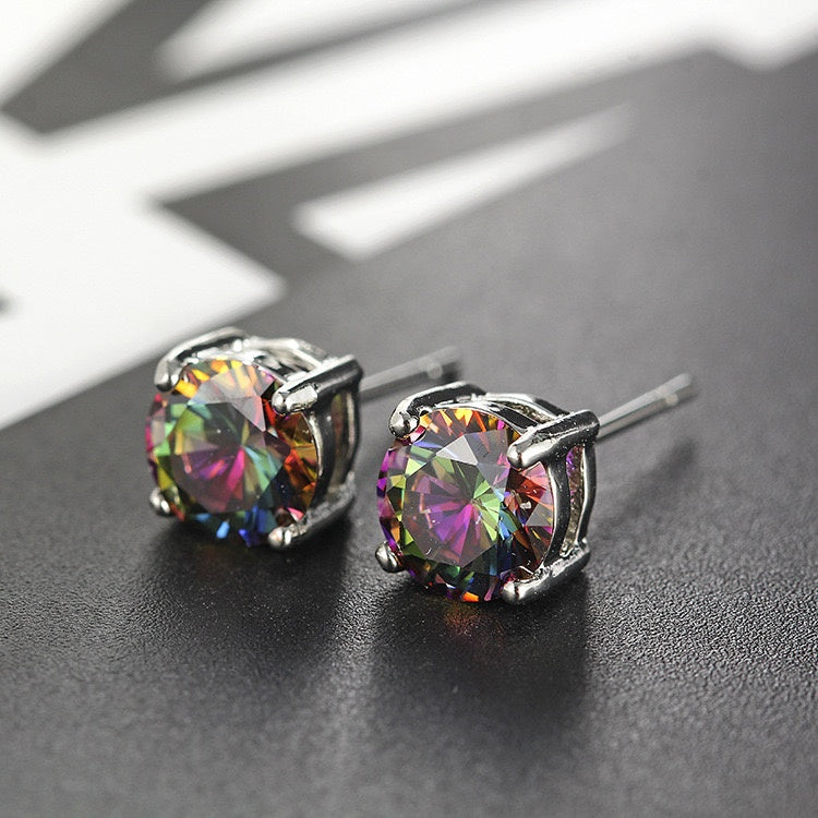 Rose Gold Citrine Stud Earrings