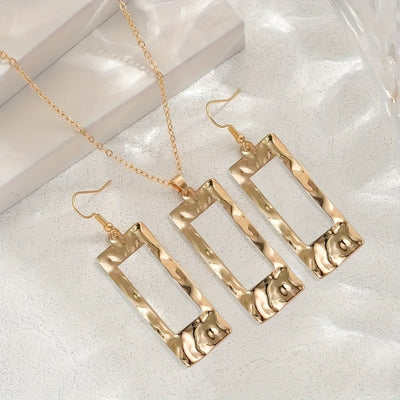Lxalry Gold-Toned Geometric Jewelry Set