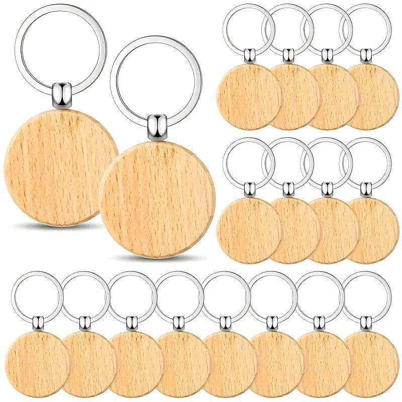 30-Piece Wooden Keychain Set