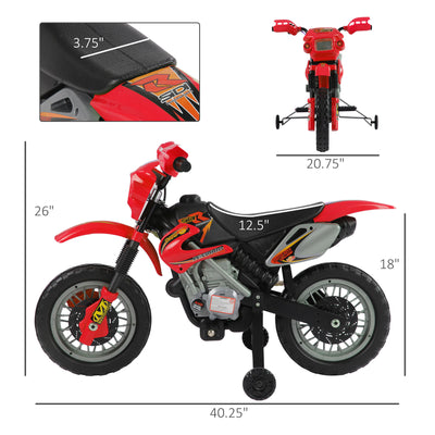 Kids 6V Electric Ride-On Motorcycle with Training Wheels