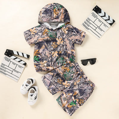 Toddler Camo Hoodie & Shorts Set Boys