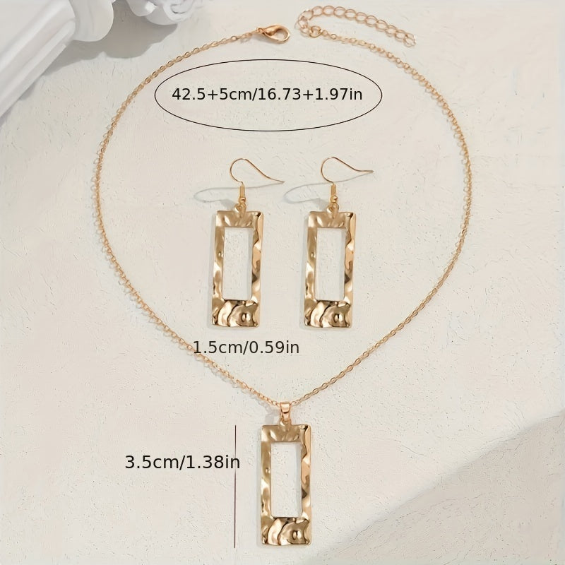 Lxalry Gold-Toned Geometric Jewelry Set