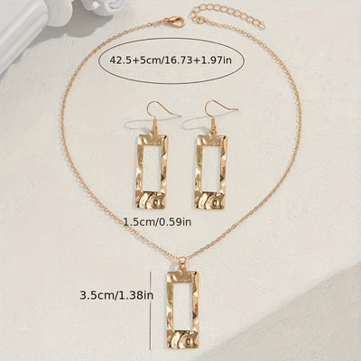 Lxalry Gold-Toned Geometric Jewelry Set